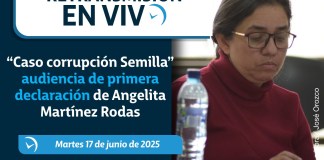 Audiencia de primera declaración de la jefa del Archivo General del Tribunal Suprema Electoral (TSE), Angelita Martínez Rodas, dentro del caso Corrupción Semilla.