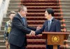 El presidente Bernardo Arévalo junto con su homólogo de Taiwán, Lai Ching-te