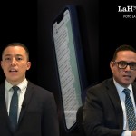 En la foto, Ángel Pineda, secretario general del MP, Juan Luis Pantaleón, asesor del despacho de Consuelo Porras y al centro una fotografía de mensajes recibidos por Pineda con instrucciones del entonces vocero, en el marco de una entrevista Cara a Cara realizada por La Hora.