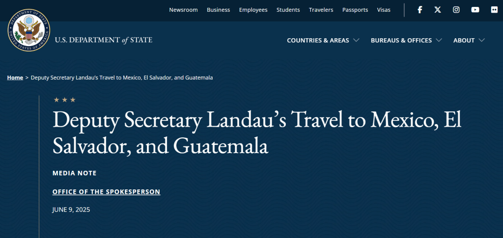 comunicado US State Dept