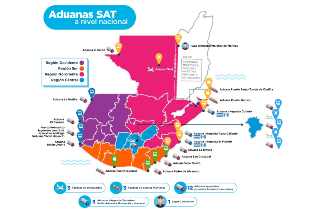 Aduanas SAT mapa
