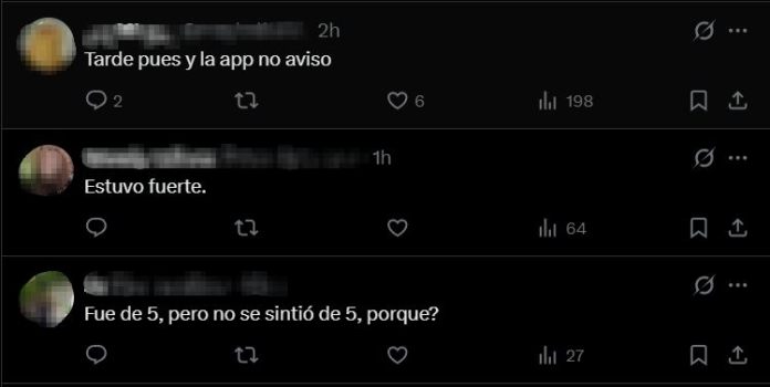 Comentarios en X sobre la alerta sísmica. Foto La Hora: Captura de pantalla