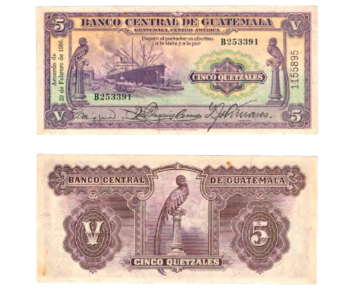 billetes de Guatemala a inicios y mediados del SXX