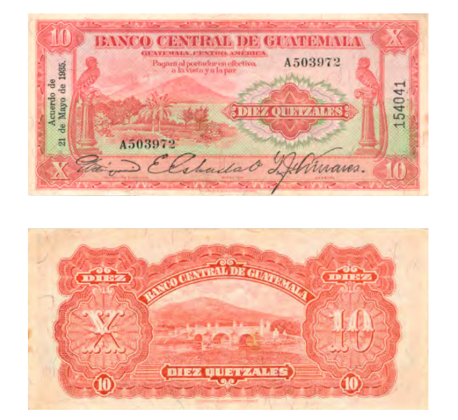 billetes de Guatemala a inicios y mediados del SXX