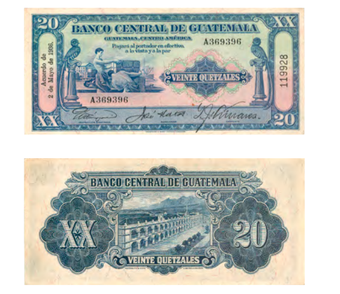 billetes de Guatemala a inicios y mediados del SXX