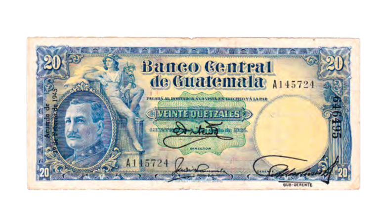 billetes de Guatemala a inicios y mediados del SXX