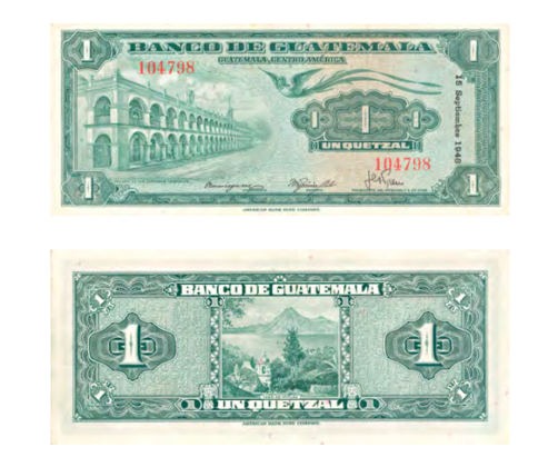 billetes de Guatemala a inicios y mediados del SXX