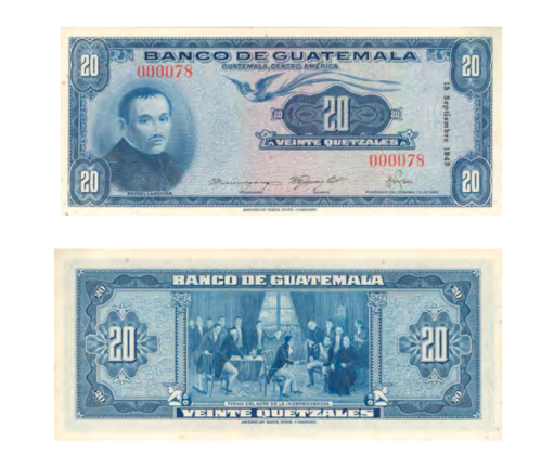 billetes de Guatemala a inicios y mediados del SXX