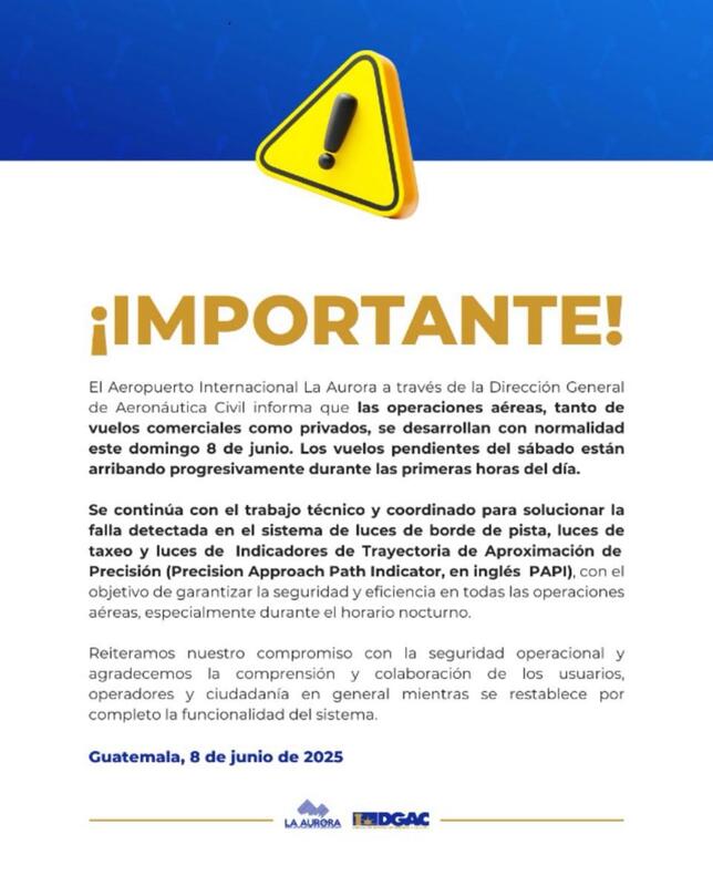 Comunicado DGAC por aeropuerto 