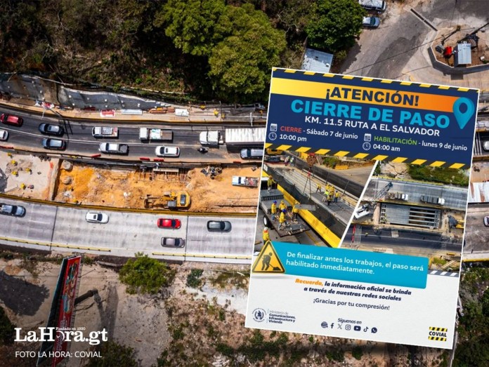 CIV anuncia cierre del km 11.5 del 7 al 9 de junio por obras en el segundo puente. Foto La Hora: CIV.
