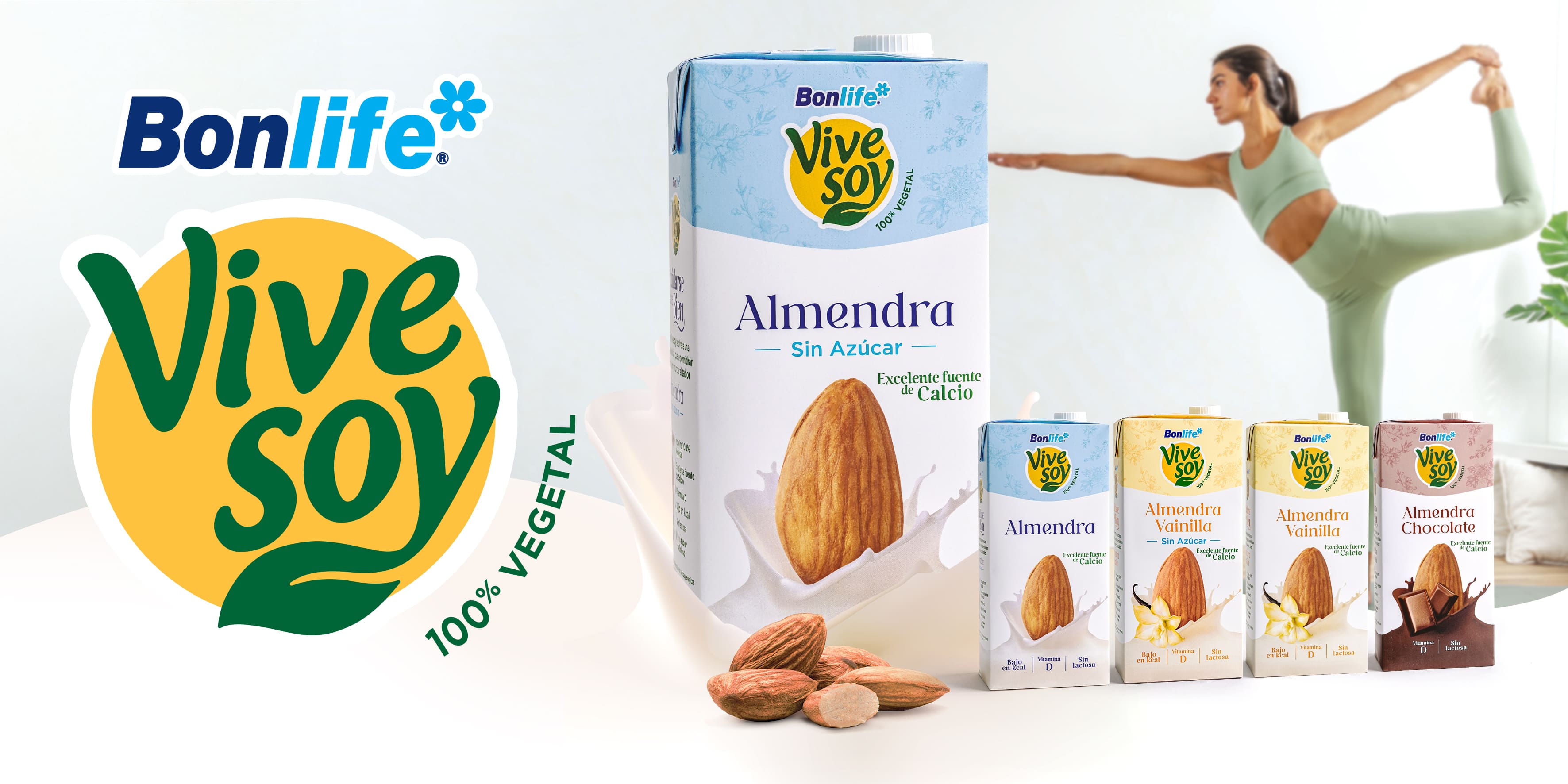 Bebida vegetal de almendra nutritiva y sin lactosa.