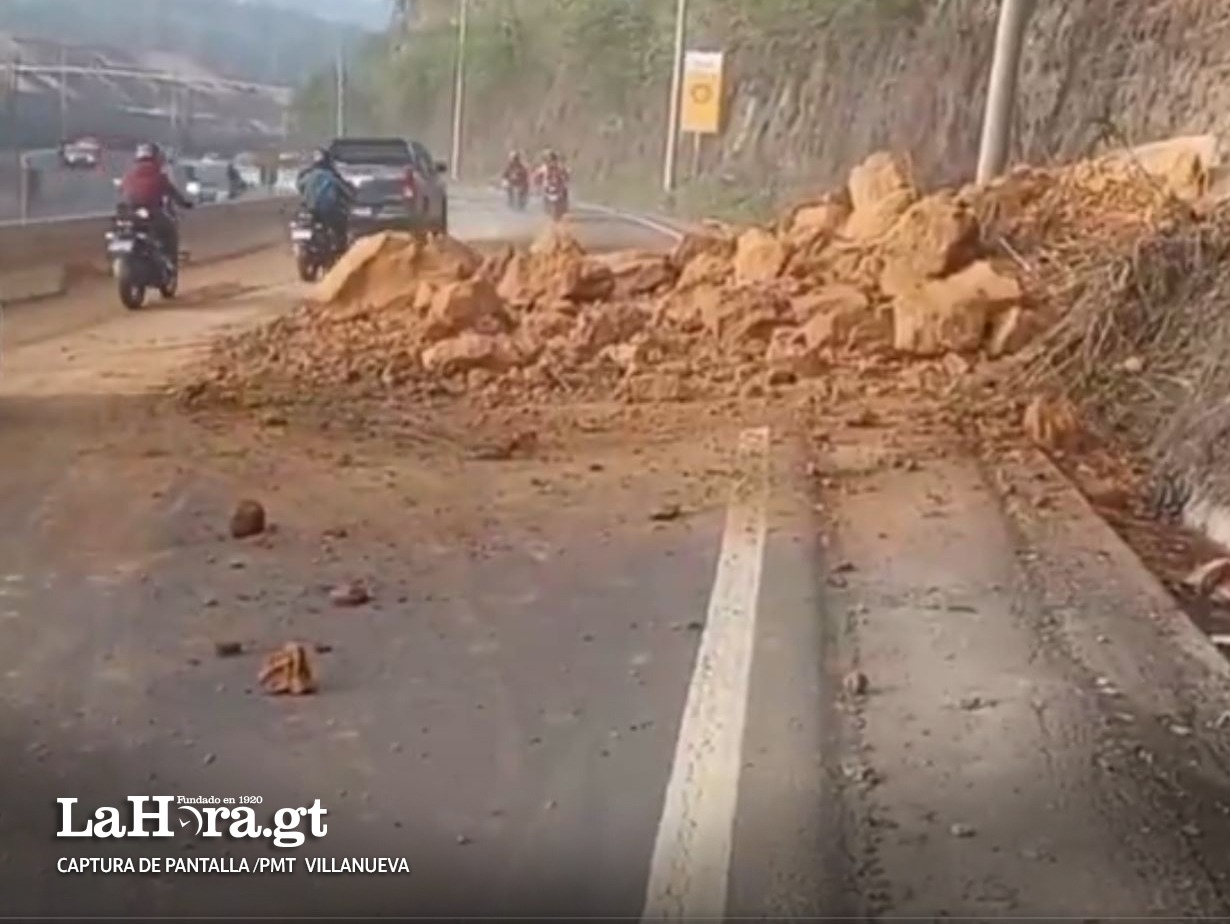 Tome precauciones: PMT de Villa Nueva reporta deslizamiento en km 22.5