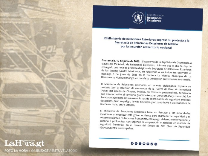 Enfrentamiento en La Mesilla: Minex entrega carta a embajada de México.