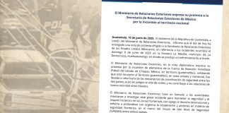 Enfrentamiento en La Mesilla: Minex entrega carta a embajada de México.