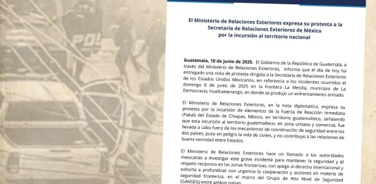Enfrentamiento en La Mesilla: Minex entrega carta a embajada de México.