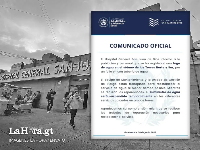 Fuga San Juan de Dios suspende temporalmente servicio de agua tras fuga en sótano de dos torres
