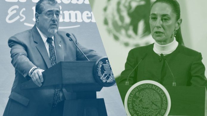 Presidente Bernardo Arévalo junto con Claudia Sheinbaum, homóloga de México. Foto: La Hora