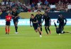 Jugadores de Honduras celebran la victoria en penales durante un partido de cuartos de final de la Copa Oro de la CONCACAF contra Panamá, el sábado 28 de junio de 2025, en Glendale, Arizona. Foto La Hora: AP,