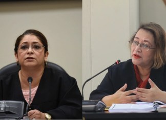 Las juezas de Mayor Riesgo Claudette Domínguez y Abelina Cruz. Foto: La Hora / Archivo.