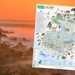 Área protegida y mapa “Viaje por las Áreas Protegidas de Guatemala”. Foto La Hora: CONAP