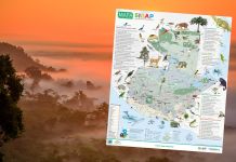 Área protegida y mapa “Viaje por las Áreas Protegidas de Guatemala”. Foto La Hora: CONAP
