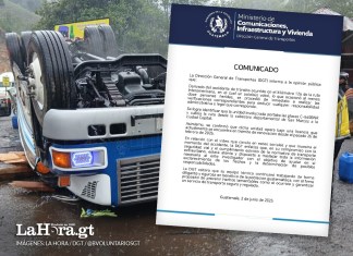 DGT confirma que bus volcado en ruta Interamericana operaba con licencia en proceso de renovación