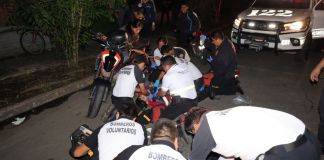 Repartidor de comida rápida es herido en la zona 9 capitalina. Foto La Hora: Bomberos Voluntarios