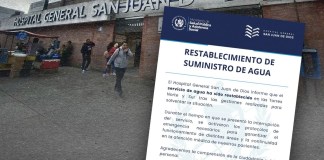 Hospital San Juan de Dios informa que ya está restablecido el suministro de agua. Foto La Hora: Hospital General- Diseño- Roberto Altán.
