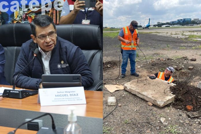 Las autoridades del CIV anuncian mejoras al sistema de luces del Aeropuerto. Foto La Hora: CIV