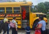 Trabajos de evacuación en la aldea El Porvenir del municipio de San Juan Alotenango, Sacatepéquez, por erupción volcánica.