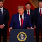 El presidente Donald Trump ofreció un discurso luego de abrir fuego contra Irán. Foto: EFE/EPA/Carlos Barria / POOL