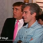 Donald Trump junto a Jeffrey Epstein en una grabación del medio NBC. Arte La Hora: Alejandro Ramírez