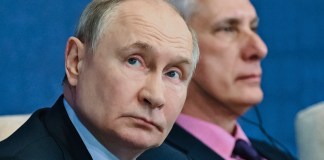 Presidente ruso, Vladímir Putin, en el foro económico de Eurasia. Foto La Hora: AP