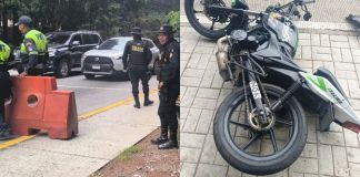 Puesto de control de operativo contra carreras clandestinas en milpas altas. Foto La Hora: PNC