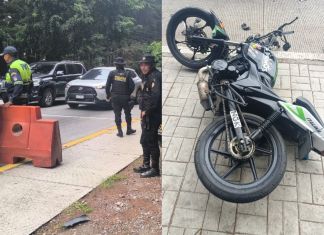 Puesto de control de operativo contra carreras clandestinas en milpas altas. Foto La Hora: PNC