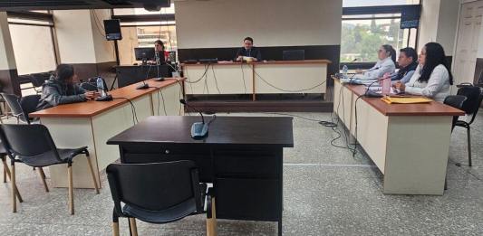 Señalamientos de mentiras y otras acciones se escucharon en audiencia contra sindicalista del TSE, Angelita Martínez. Foto La Hora: Daniel Martínez