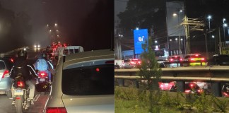 Se reportan largas filas de vehículos en la Carretera a El Salvador. Foto La Hora: Redes sociales