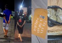 Alias el choco y alias flamenco capturados por presuntamente vender drogas. Foto La Hora: PNC
