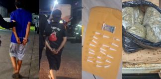 Alias el choco y alias flamenco capturados por presuntamente vender drogas. Foto La Hora: PNC