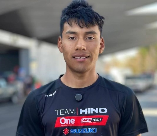 El ciclista guatemalteco, Wilson Chonay, salió herido en un accidente de tránsito en Zaragoza, Chimaltenago. Foto La Hora: FGC
