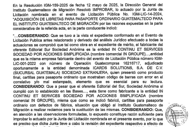 Nota de auditoría de la CGC
