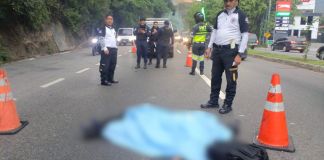 Peatón atropellado en el kilómetro 16 de la ruta interamericana. Foto La Hora: Bomberos Voluntarios