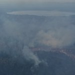 Un incendio se registró en el Parque Nacional Laguna Lachuá. Foto La Hora: Conap