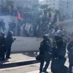 Los Ángeles, el epicentro de las manifestaciones contra ICE, registró enfrentamientos entre agentes policiales y protestantes. Foto La Hora: La Jornada