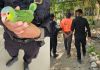 Loro de frente roja recuperado por agentes de diprona. Foto La Hora: PNC