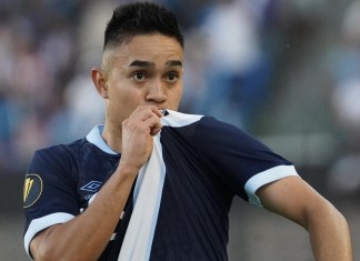 Óscar Santis lideró la victoria de Guatemala ante Jamaica en su debut en la Copa Oro 2025 este lunes 16 de junio. Foto La Hora: FFG