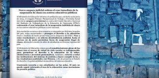 El Sindicato de Trabajadores de la Educación de Guatemala (STEG) deberá cesar a las acciones e informar en 48 horas al Juzgado Primero. Diseño La Hora: Alejandro Ramírez