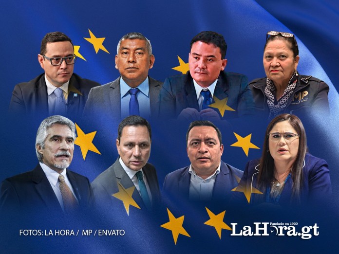 El círculo cercano de Consuelo Porras, dos jueces y la FCT, forman parte de los sancionados por la Unión Europea. Diseño La Hora: Alejandro Ramírez El círculo cercano de Consuelo Porras, dos jueces y la FCT, forman parte de los sancionados por la Unión Europea. Diseño La Hora: Alejandro Ramírez