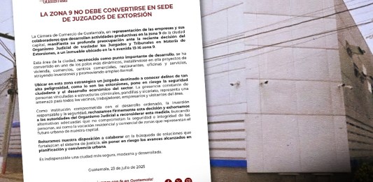 La Cámara de Comercio expresó su preocupación ante el peligro que pueda representar para la zona el traslado de juzgado y tribunal especializado en extorsiones.