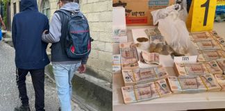 Sospechoso capturado y dinero en efectivo localizado en allanamientos en Villa Nueva. Foto La Hora: MP